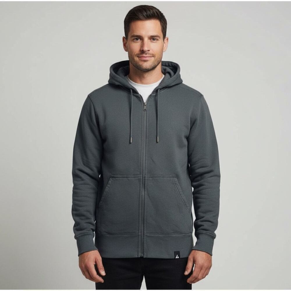American Giant Hoodie Sweatshirt Classic Full Zip Charcoal Grey Size Small NEW